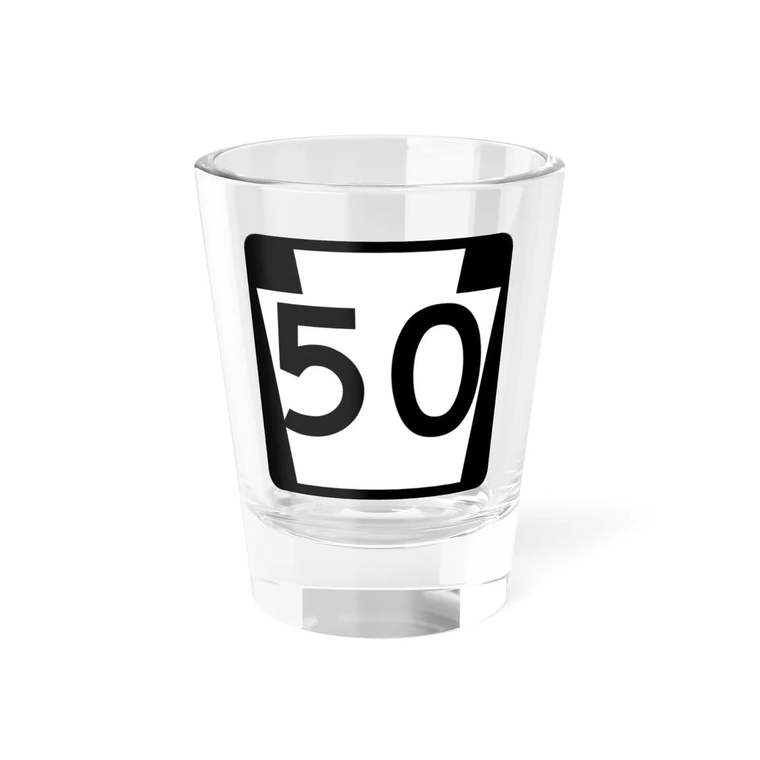 PA-50 (Pennsylvania) (Road Sign) Shot Glass 1.5oz 1.5oz - Go Mug Yourself