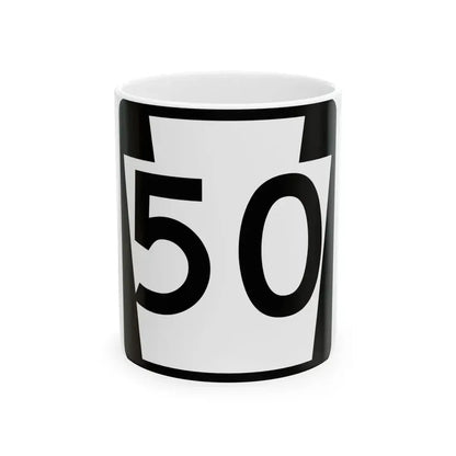 PA-50 (Pennsylvania) (Road Sign) White Coffee Mug 11oz - Go Mug Yourself