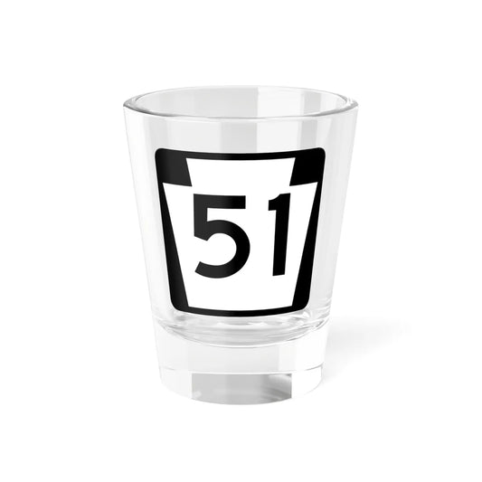PA-51 (Pennsylvania) (Road Sign) Shot Glass 1.5oz 1.5oz - Go Mug Yourself