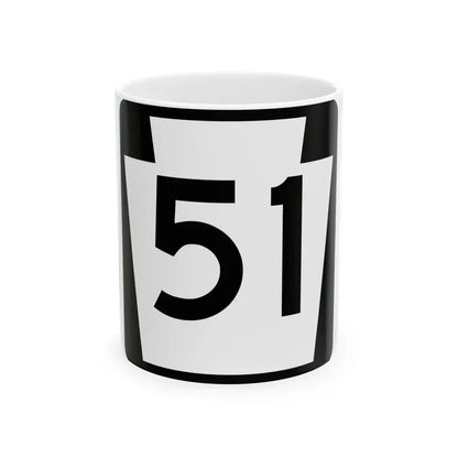 PA-51 (Pennsylvania) (Road Sign) White Coffee Mug 11oz - Go Mug Yourself