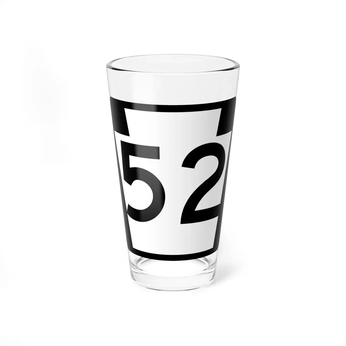 PA-52 (Pennsylvania) (Road Sign) Pint Glass 16oz 16oz - Go Mug Yourself