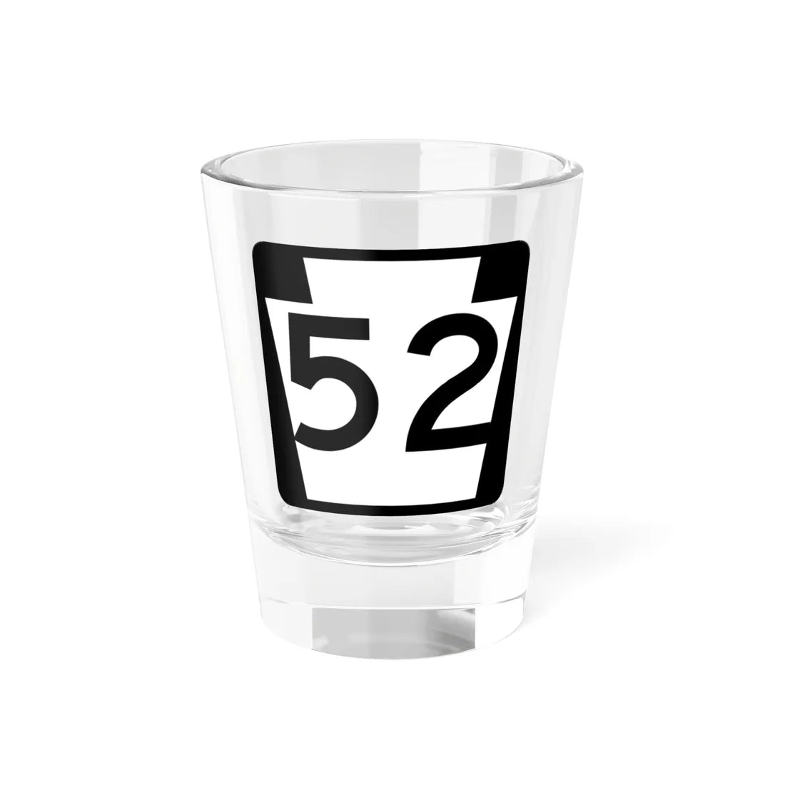 PA-52 (Pennsylvania) (Road Sign) Shot Glass 1.5oz 1.5oz - Go Mug Yourself