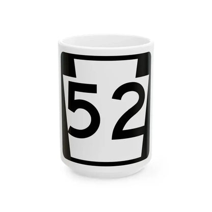 PA-52 (Pennsylvania) (Road Sign) White Coffee Mug 15oz - Go Mug Yourself