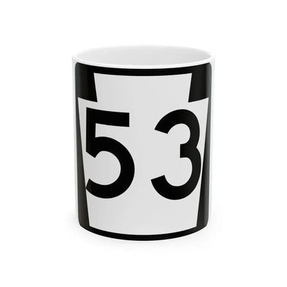 PA-53 (Pennsylvania) (Road Sign) White Coffee Mug 11oz - Go Mug Yourself