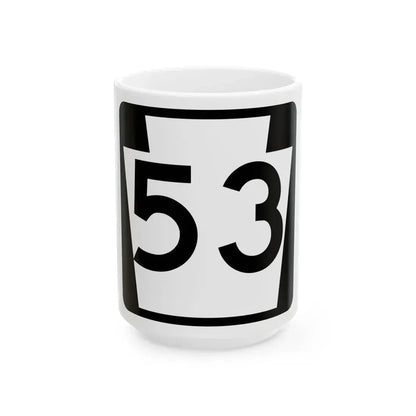PA-53 (Pennsylvania) (Road Sign) White Coffee Mug 15oz - Go Mug Yourself