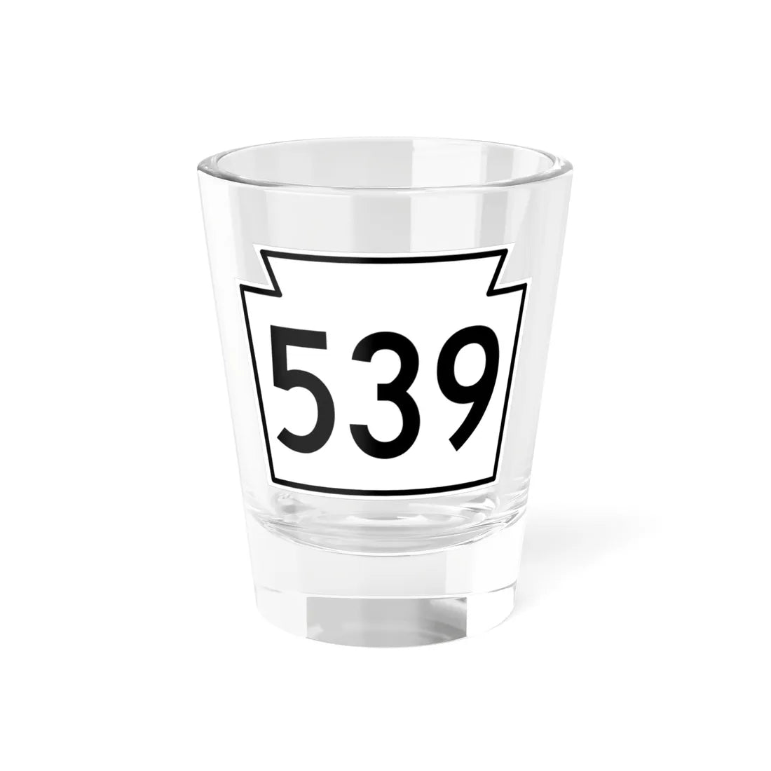 PA-539 1962 (Pennsylvania) (Road Sign) Shot Glass 1.5oz 1.5oz - Go Mug Yourself