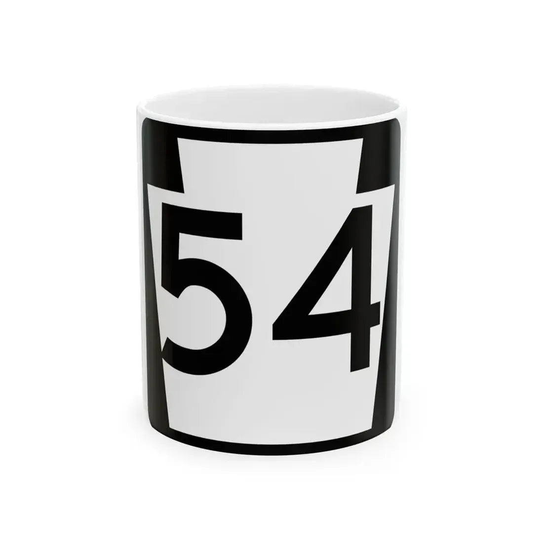 PA-54 (Pennsylvania) (Road Sign) White Coffee Mug 11oz - Go Mug Yourself