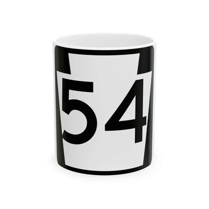 PA-54 (Pennsylvania) (Road Sign) White Coffee Mug 11oz - Go Mug Yourself
