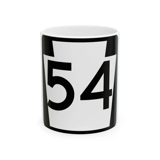 PA-54 (Pennsylvania) (Road Sign) White Coffee Mug 11oz - Go Mug Yourself