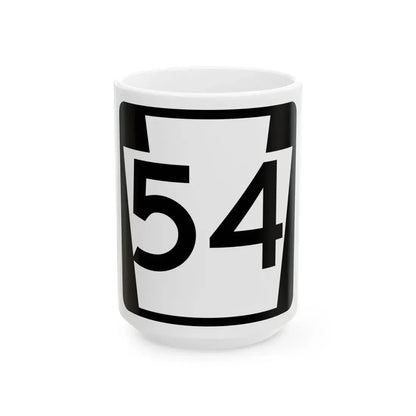 PA-54 (Pennsylvania) (Road Sign) White Coffee Mug 15oz - Go Mug Yourself