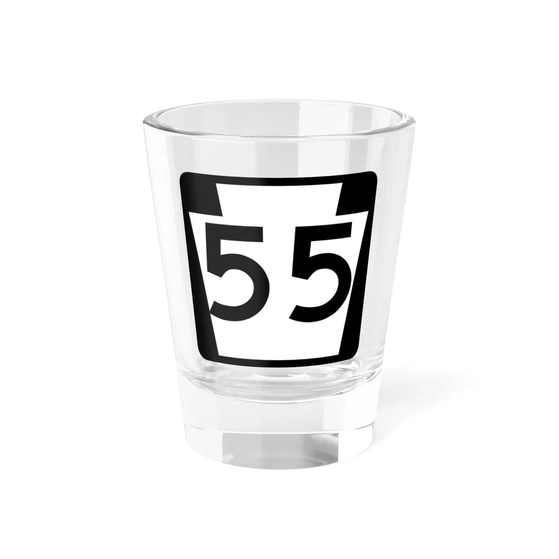 PA-55 (Pennsylvania) (Road Sign) Shot Glass 1.5oz 1.5oz - Go Mug Yourself