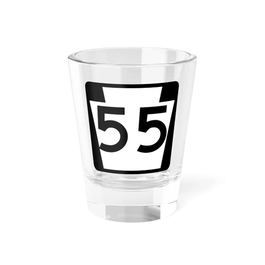PA-55 (Pennsylvania) (Road Sign) Shot Glass 1.5oz 1.5oz - Go Mug Yourself