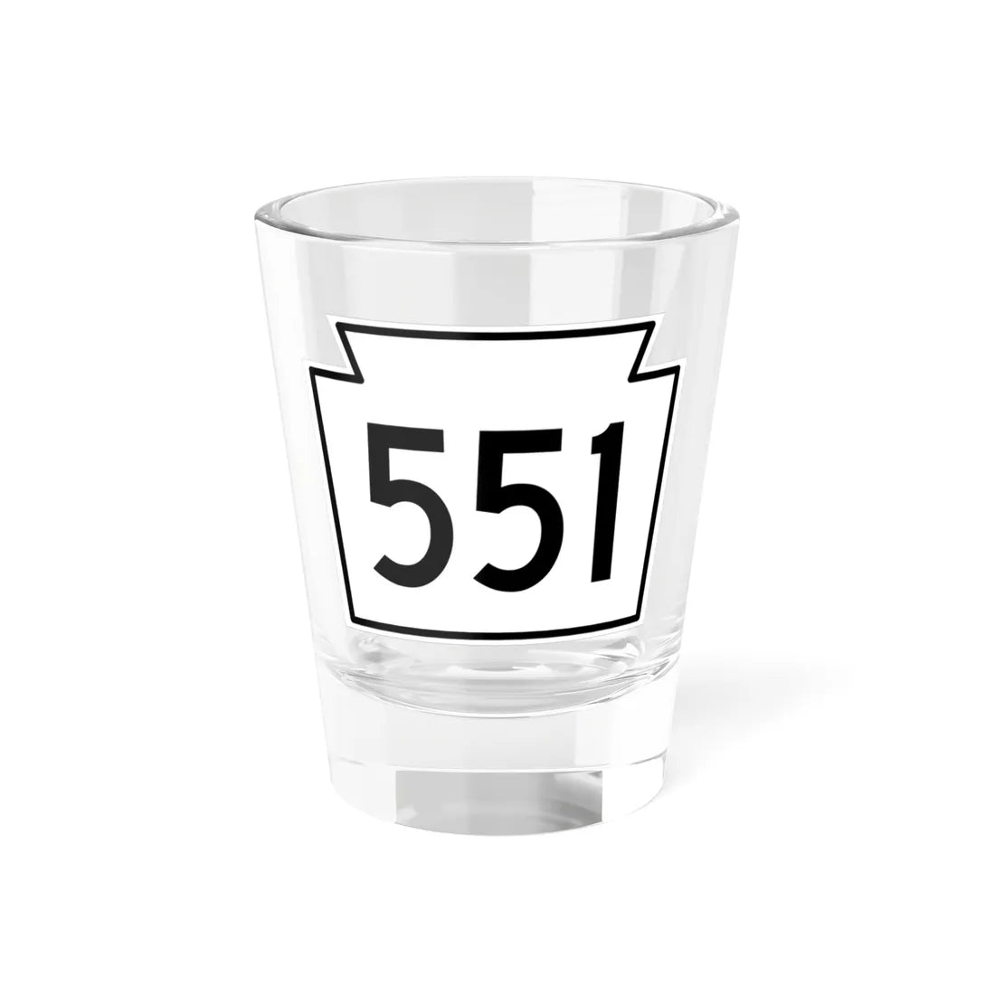 PA-551 1962 (Pennsylvania) (Road Sign) Shot Glass 1.5oz 1.5oz - Go Mug Yourself
