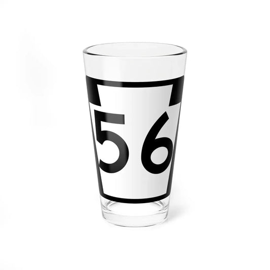 PA-56 (Pennsylvania) (Road Sign) Pint Glass 16oz 16oz - Go Mug Yourself