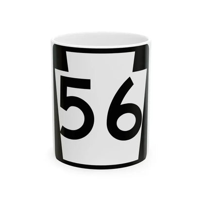 PA-56 (Pennsylvania) (Road Sign) White Coffee Mug 11oz - Go Mug Yourself