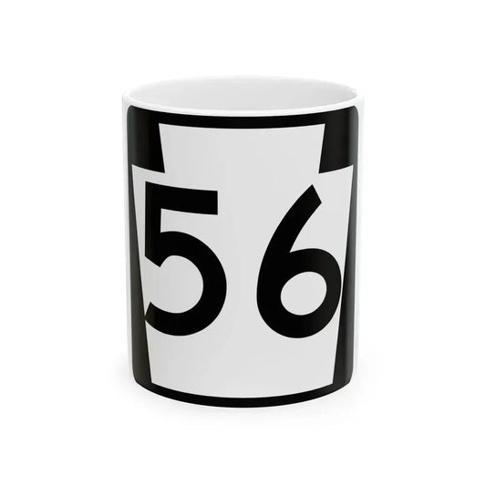 PA-56 (Pennsylvania) (Road Sign) White Coffee Mug 11oz - Go Mug Yourself