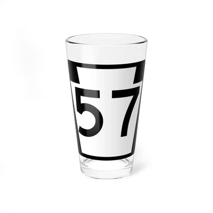 PA-57 (Pennsylvania) (Road Sign) Pint Glass 16oz 16oz - Go Mug Yourself