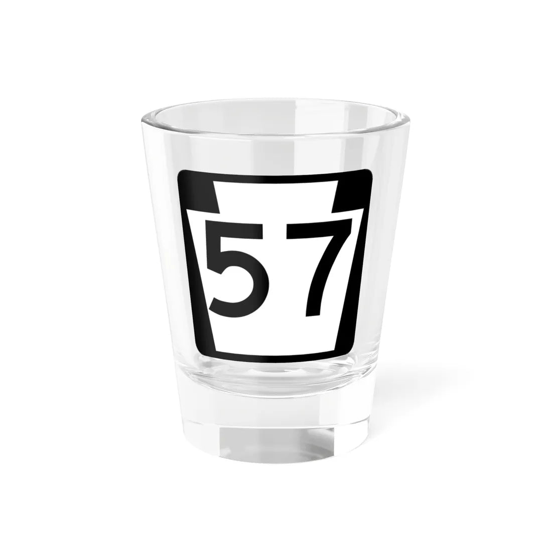 PA-57 (Pennsylvania) (Road Sign) Shot Glass 1.5oz 1.5oz - Go Mug Yourself