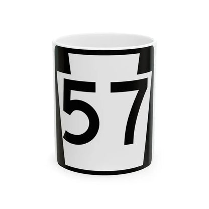 PA-57 (Pennsylvania) (Road Sign) White Coffee Mug 11oz - Go Mug Yourself