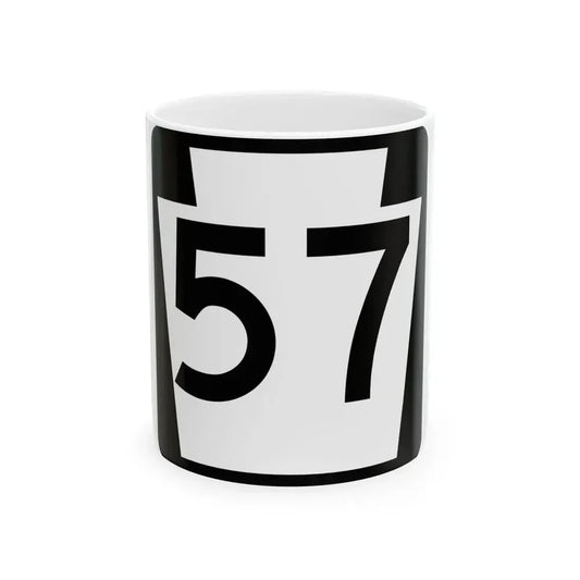 PA-57 (Pennsylvania) (Road Sign) White Coffee Mug 11oz - Go Mug Yourself
