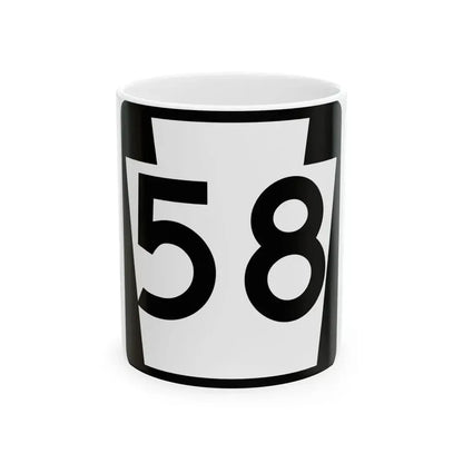 PA-58 (Pennsylvania) (Road Sign) White Coffee Mug 11oz - Go Mug Yourself