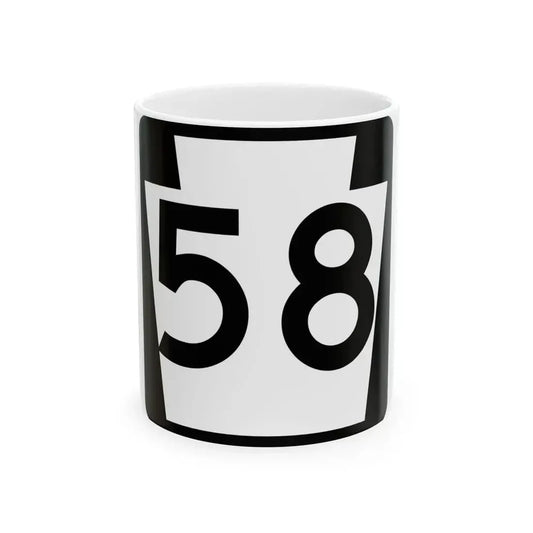 PA-58 (Pennsylvania) (Road Sign) White Coffee Mug 11oz - Go Mug Yourself