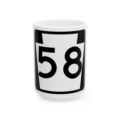 PA-58 (Pennsylvania) (Road Sign) White Coffee Mug 15oz - Go Mug Yourself
