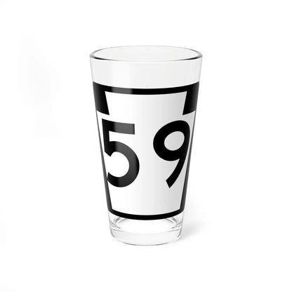 PA-59 (Pennsylvania) (Road Sign) Pint Glass 16oz 16oz - Go Mug Yourself