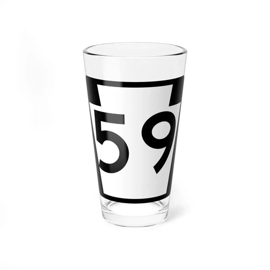 PA-59 (Pennsylvania) (Road Sign) Pint Glass 16oz 16oz - Go Mug Yourself