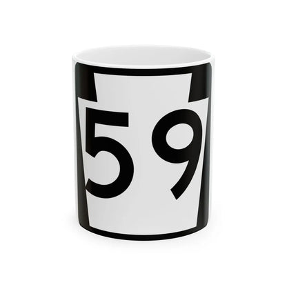 PA-59 (Pennsylvania) (Road Sign) White Coffee Mug 11oz - Go Mug Yourself