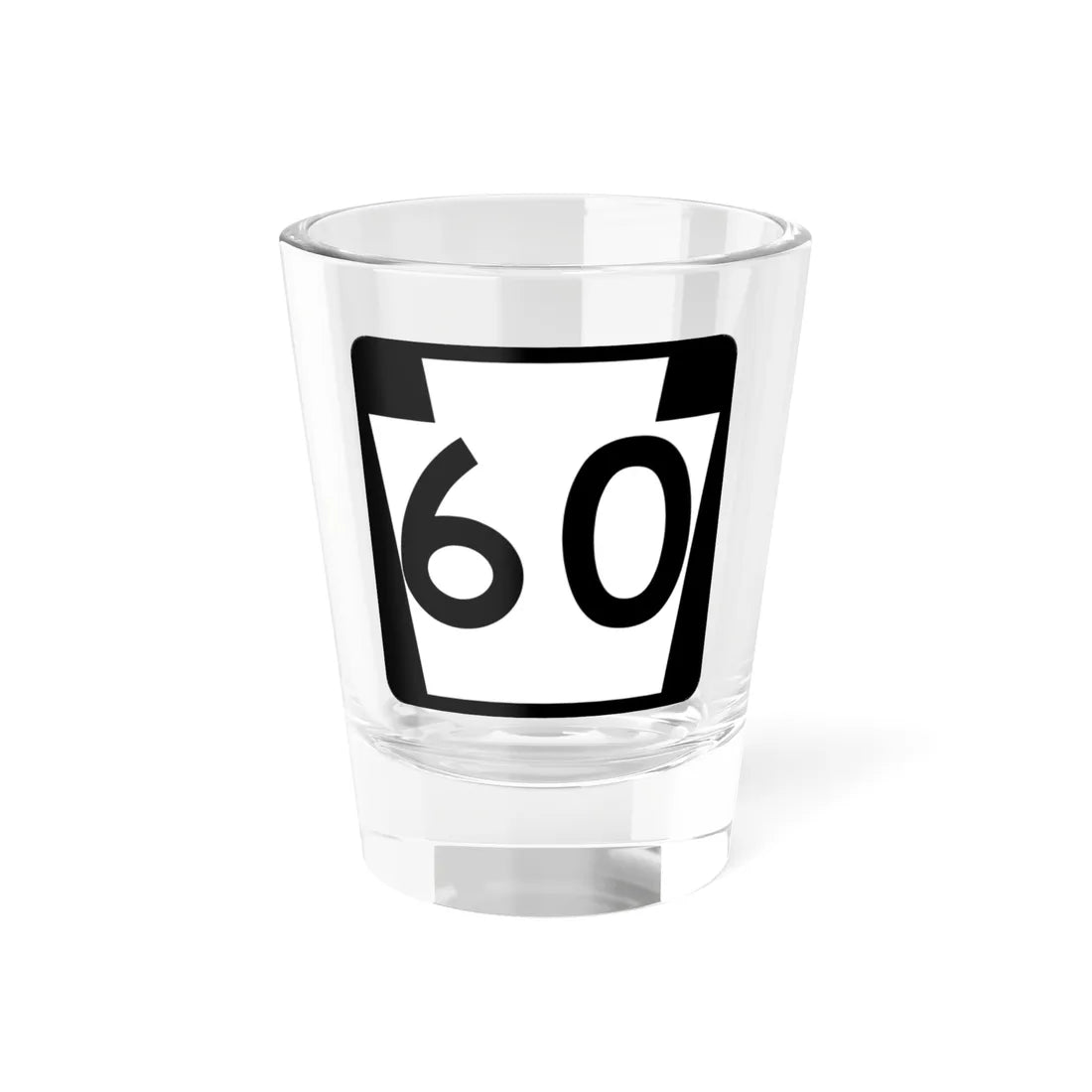 PA-60 (Pennsylvania) (Road Sign) Shot Glass 1.5oz 1.5oz - Go Mug Yourself