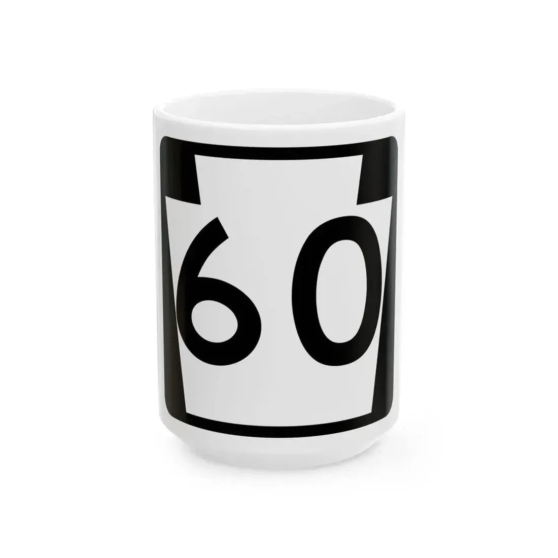 PA-60 (Pennsylvania) (Road Sign) White Coffee Mug 15oz - Go Mug Yourself
