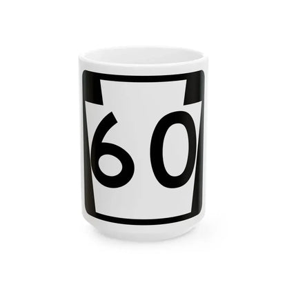 PA-60 (Pennsylvania) (Road Sign) White Coffee Mug 15oz - Go Mug Yourself