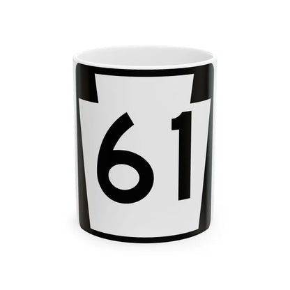 PA-61 (Pennsylvania) (Road Sign) White Coffee Mug 11oz - Go Mug Yourself