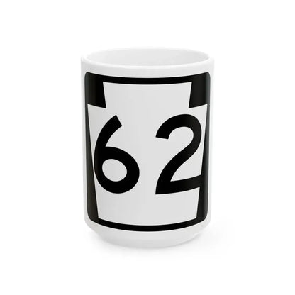 PA-62 (Pennsylvania) (Road Sign) White Coffee Mug 15oz - Go Mug Yourself