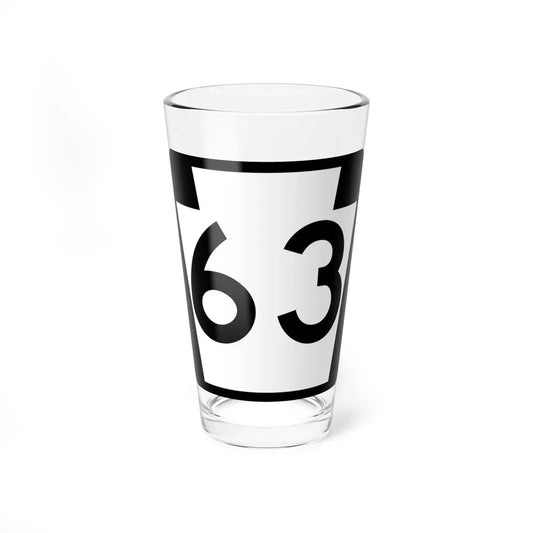 PA-63 (Pennsylvania) (Road Sign) Pint Glass 16oz 16oz - Go Mug Yourself