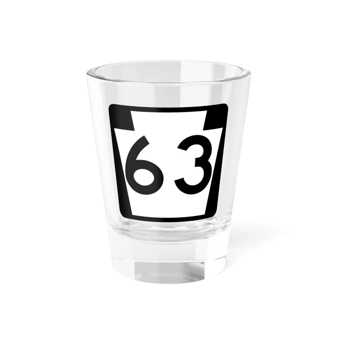 PA-63 (Pennsylvania) (Road Sign) Shot Glass 1.5oz 1.5oz - Go Mug Yourself