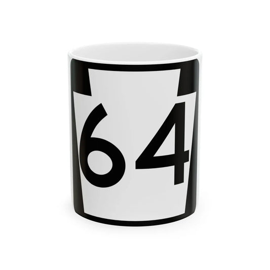 PA-64 (Pennsylvania) (Road Sign) White Coffee Mug 11oz - Go Mug Yourself
