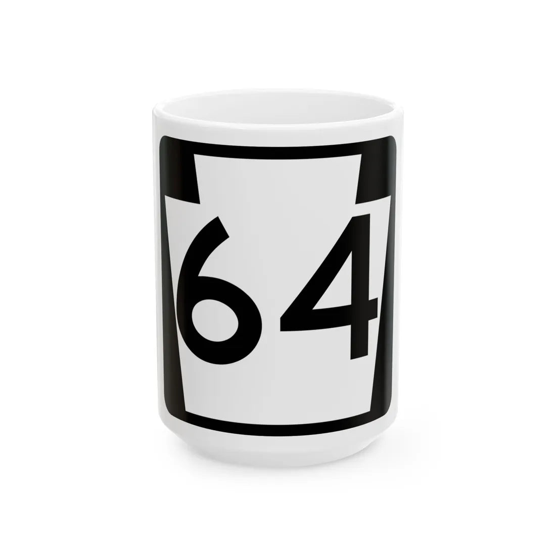 PA-64 (Pennsylvania) (Road Sign) White Coffee Mug 15oz - Go Mug Yourself