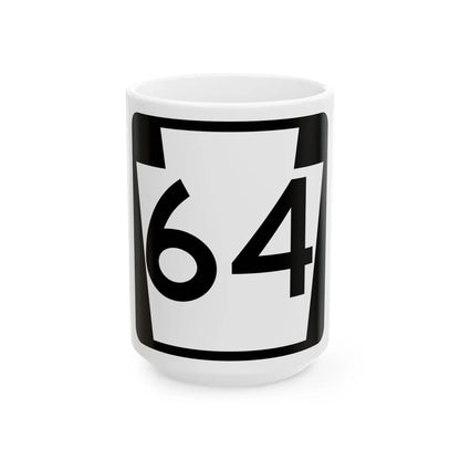 PA-64 (Pennsylvania) (Road Sign) White Coffee Mug 15oz - Go Mug Yourself