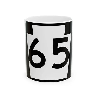 PA-65 (Pennsylvania) (Road Sign) White Coffee Mug 11oz - Go Mug Yourself