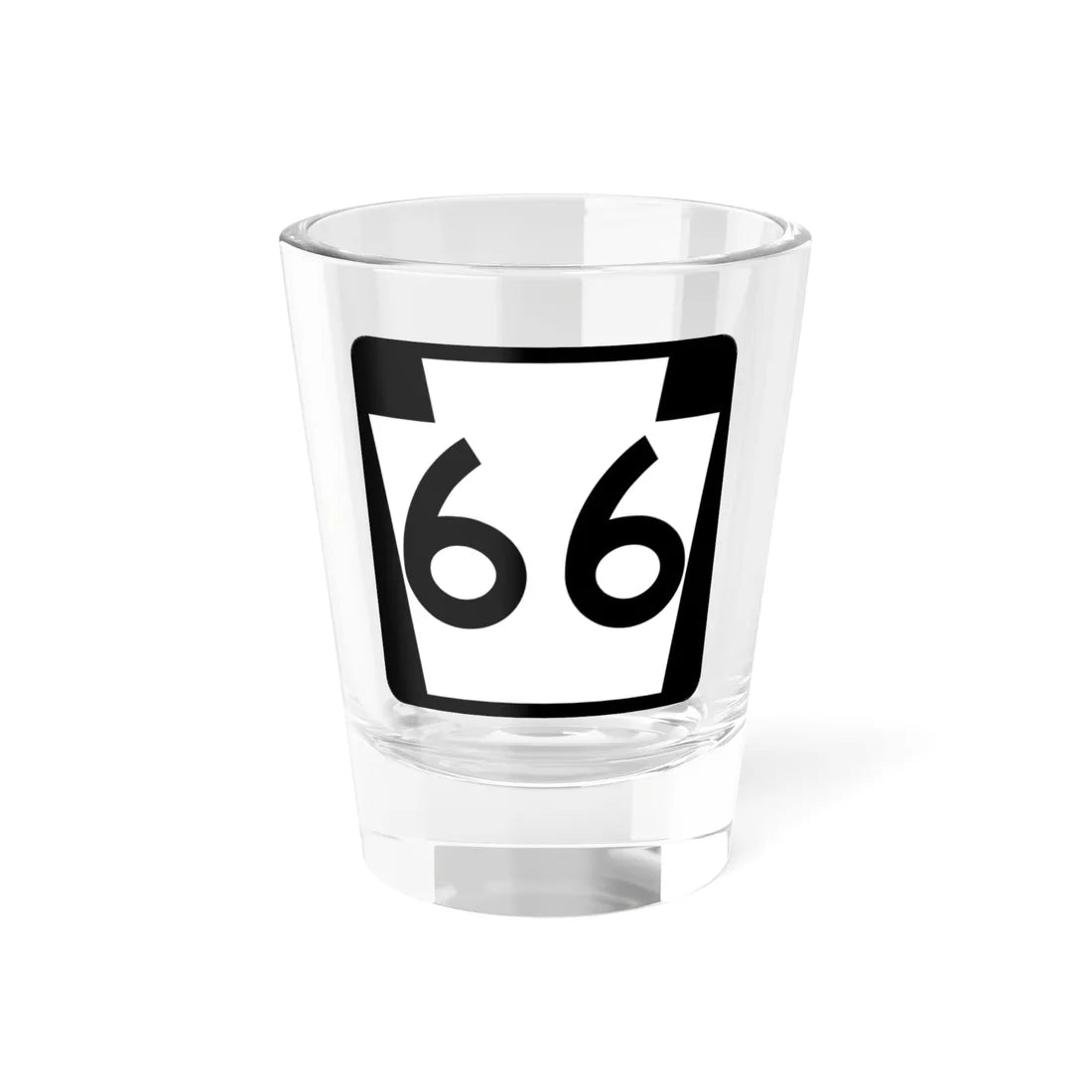 PA-66 (Pennsylvania) (Road Sign) Shot Glass 1.5oz 1.5oz - Go Mug Yourself