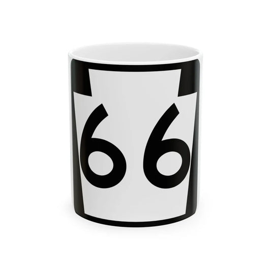 PA-66 (Pennsylvania) (Road Sign) White Coffee Mug 11oz - Go Mug Yourself