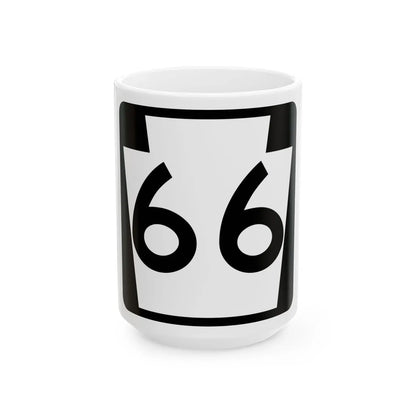 PA-66 (Pennsylvania) (Road Sign) White Coffee Mug 15oz - Go Mug Yourself
