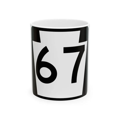 PA-67 (Pennsylvania) (Road Sign) White Coffee Mug 11oz - Go Mug Yourself