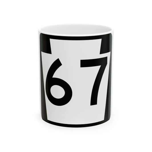 PA-67 (Pennsylvania) (Road Sign) White Coffee Mug 11oz - Go Mug Yourself