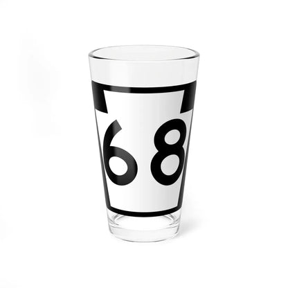 PA-68 (Pennsylvania) (Road Sign) Pint Glass 16oz 16oz - Go Mug Yourself