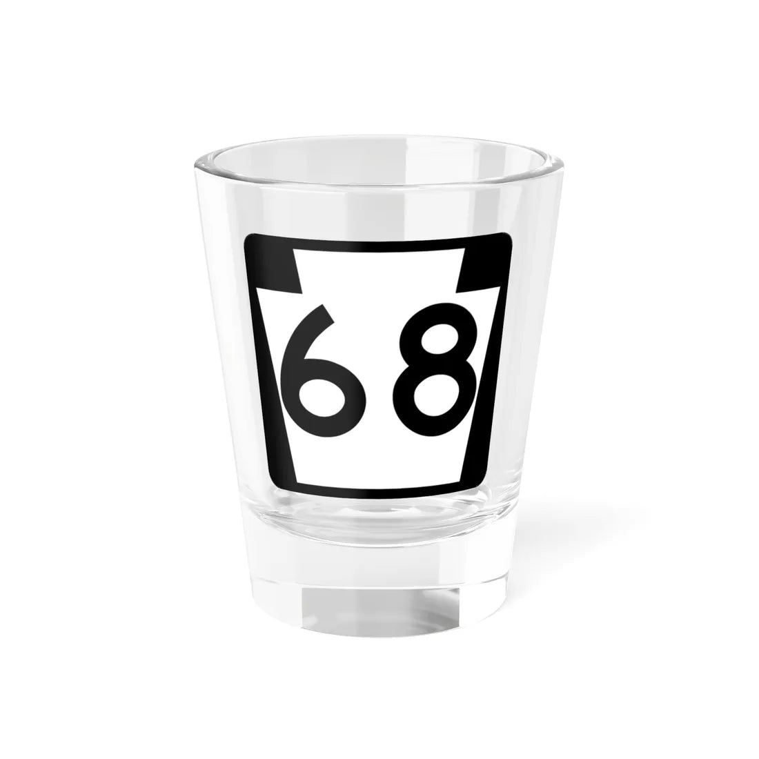 PA-68 (Pennsylvania) (Road Sign) Shot Glass 1.5oz 1.5oz - Go Mug Yourself