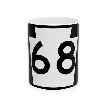 PA-68 (Pennsylvania) (Road Sign) White Coffee Mug 11oz - Go Mug Yourself