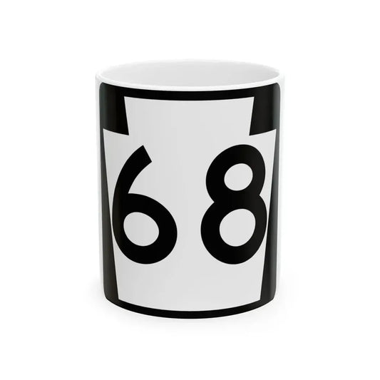 PA-68 (Pennsylvania) (Road Sign) White Coffee Mug 11oz - Go Mug Yourself